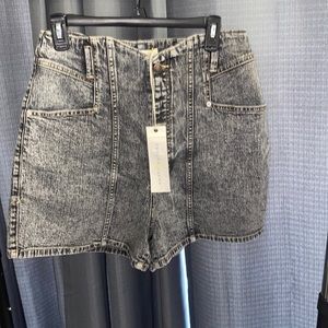 High rise denim shorts